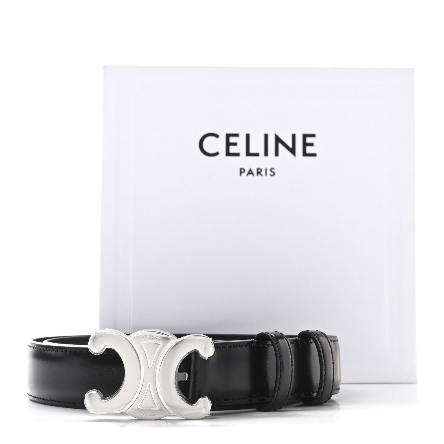 Taurillon Calfskin Medium Triomphe Belt 75 30 Black