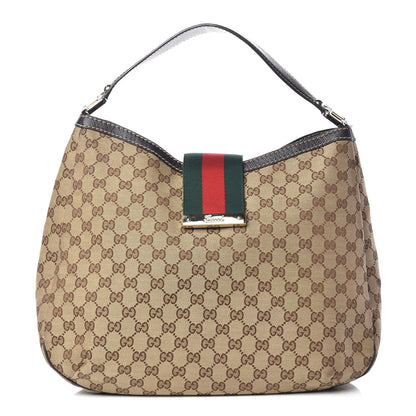 Gucci Monogram Large New Ladies Web Hobo Dark Brown 1 of 13