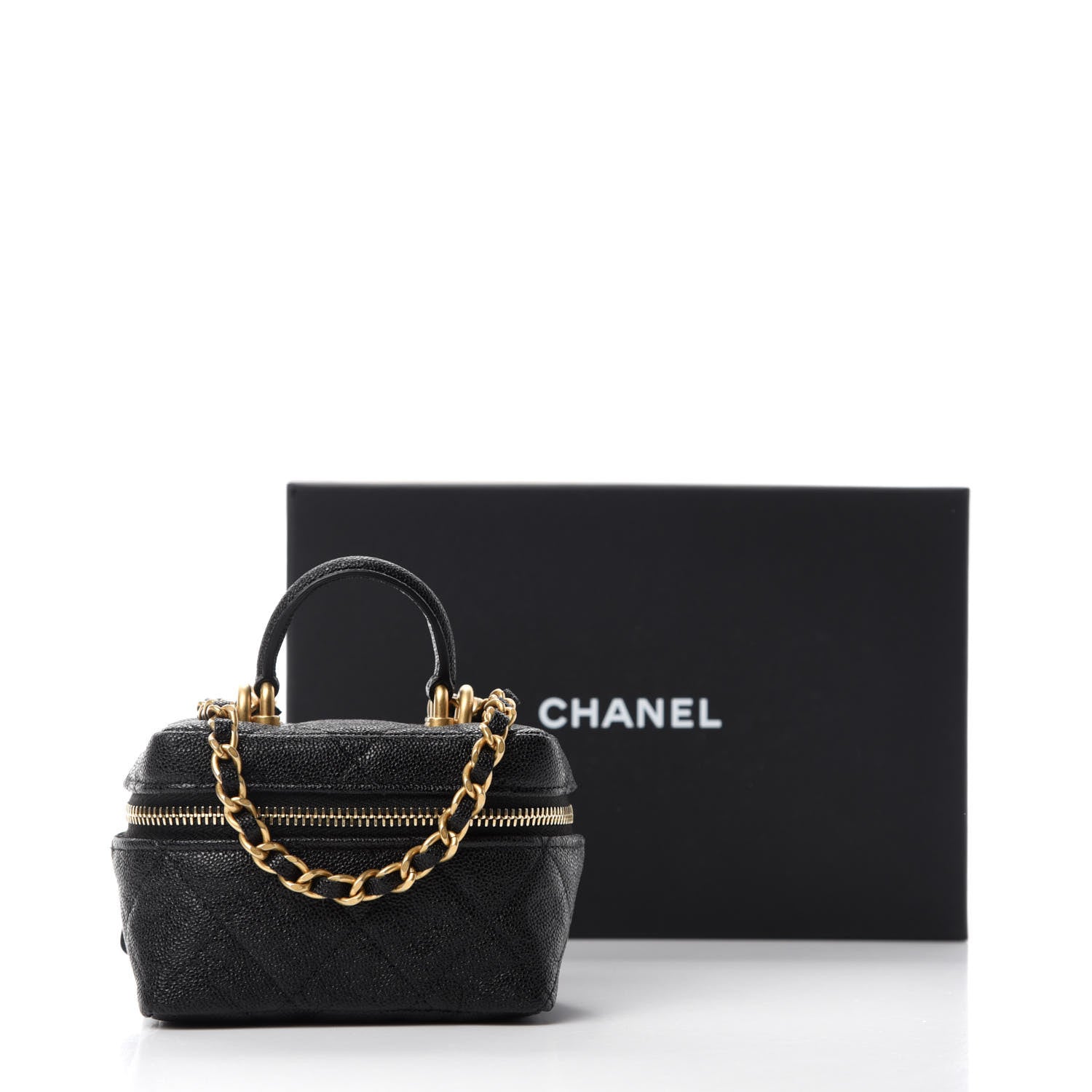 Chanel Caviar Quilted Mini Top Handle Vanity With Chain Black 11 of 11