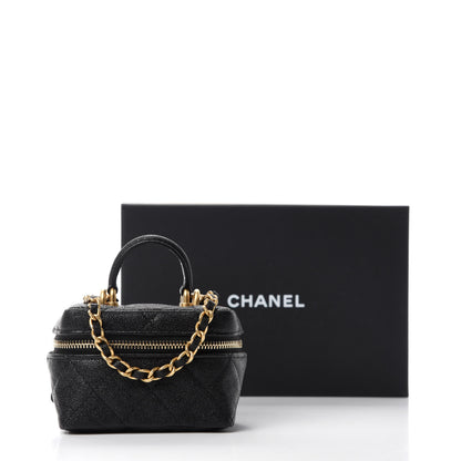 Chanel Caviar Quilted Mini Top Handle Vanity With Chain Black 11 of 11