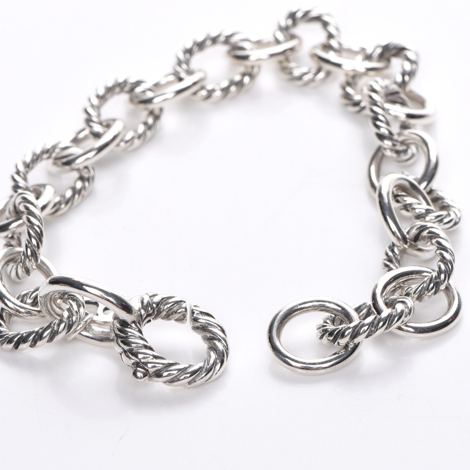 David Yurman Sterling Silver 10mm Medium Oval Link Bracelet 5 of 6