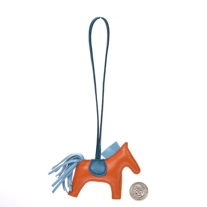 Hermes Milo Lambskin Grigri Rodeo Horse Bag Charm PM Feu Celeste Bleu Izmir 2 of 4