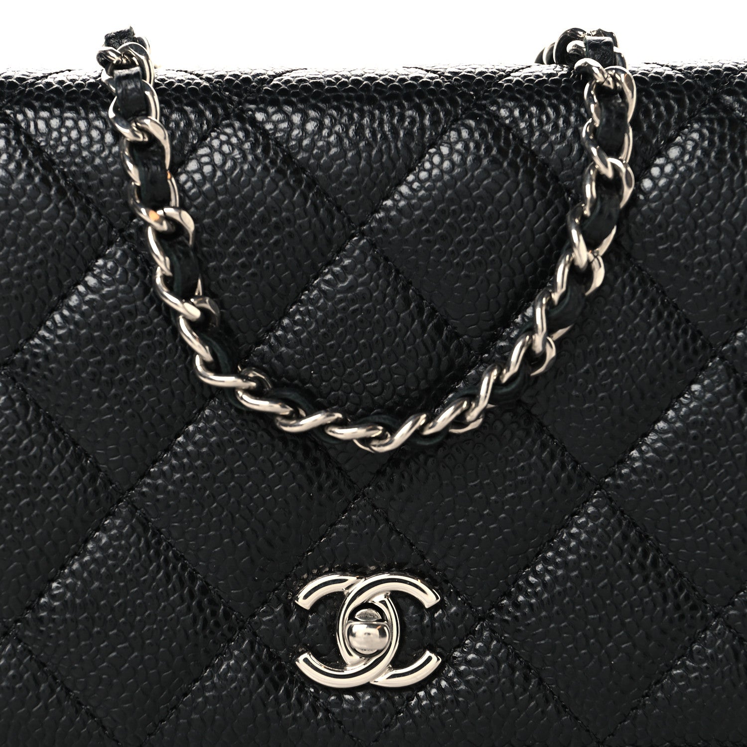 Chanel Caviar Quilted CC Turnlock Wallet On Chain WOC Black 9 of 11
