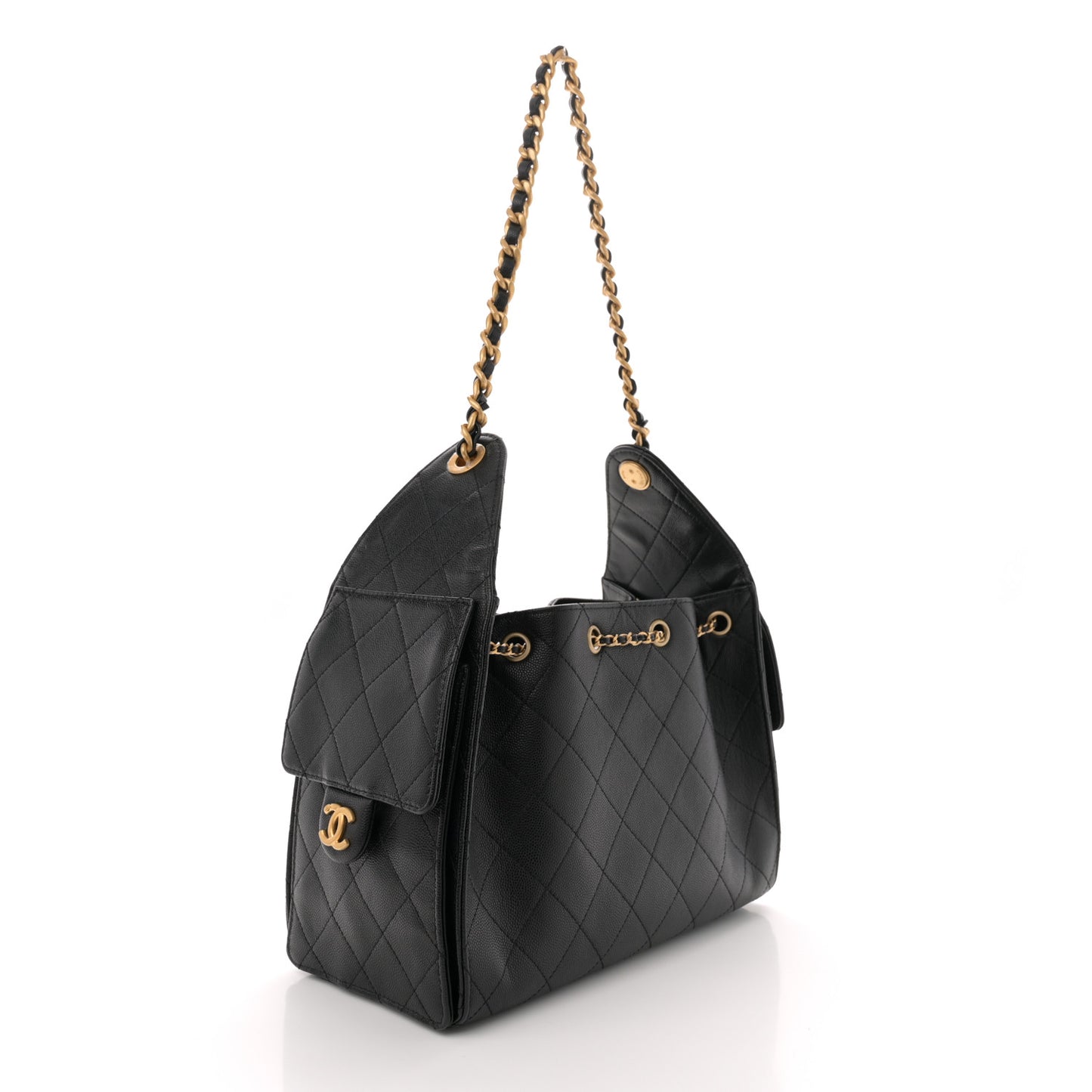 Caviar Quilted Small Chanel 25 Handbag Black
