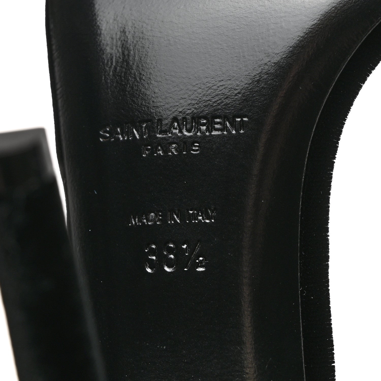 Saint Laurent Velvet Amber 105 Ankle Strap Sandals 38.5 Black 8 of 9