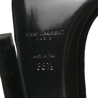 Saint Laurent Velvet Amber 105 Ankle Strap Sandals 38.5 Black 8 of 9