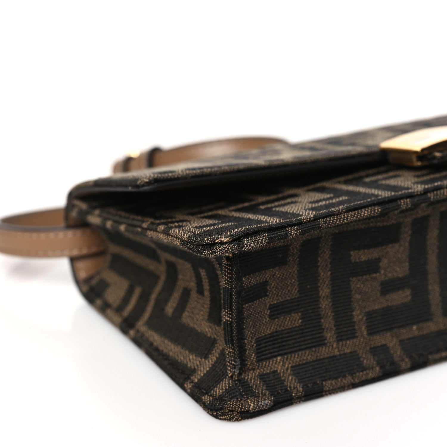 Fendi Fabric Jacquard FF 1974 Wallet On Chain Tobacco Moro 7 of 8