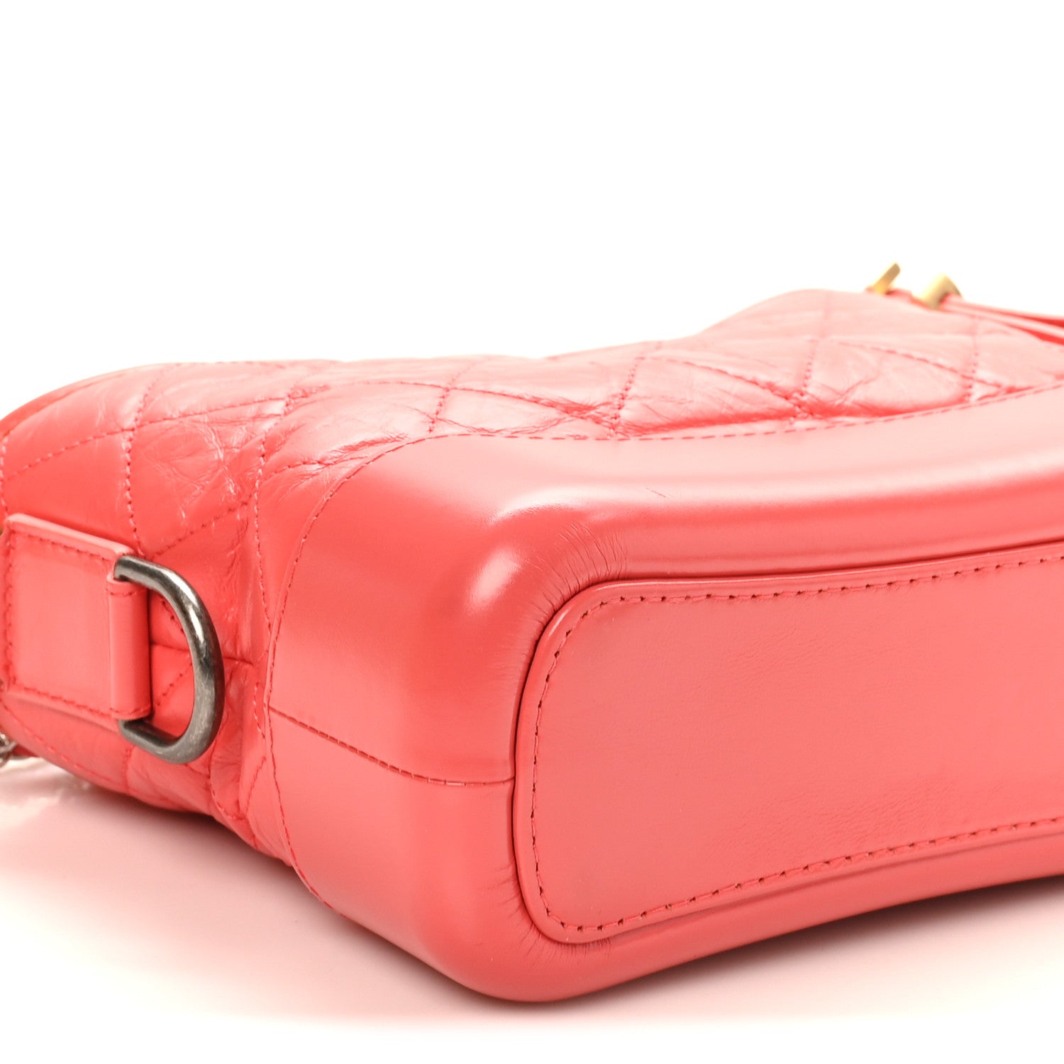Chanel Aged Calfskin Quilted Small Gabrielle Hobo Coral 9 of 10