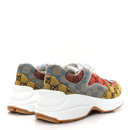 Gucci Monogram Multicolor Demetra Mens Rhyton Sneakers 8 Yellow Blue Great White Tabasco 4 of 7