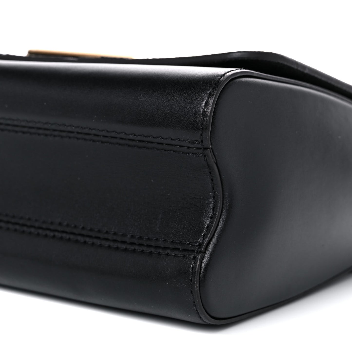Veau Satin Monogram Twist Shoulder Bag MM Black