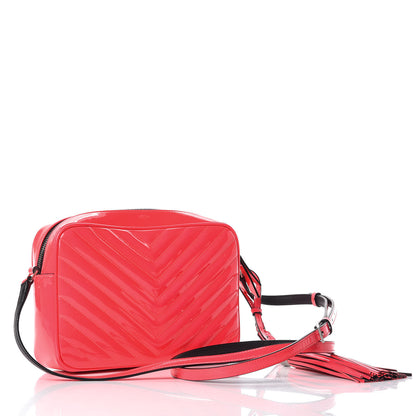 Saint Laurent Patent Calfskin Matelasse Monogram Lou Camera Bag Neon Pink 3 of 11