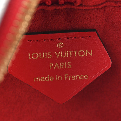 Louis Vuitton Denim Damier Monogram Patchwork PVC Beach Pouch Blue Rouge 6 of 9