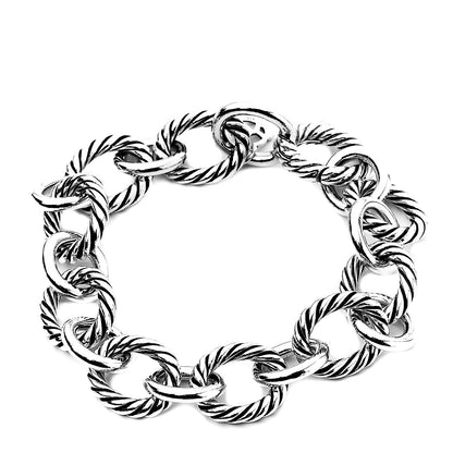 David Yurman Sterling Silver 10mm Medium Oval Link Bracelet 1 of 5