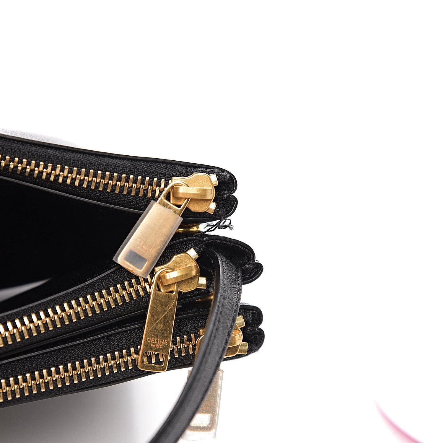 Celine Lambskin Small Trio Crossbody Bag Black 9 of 10