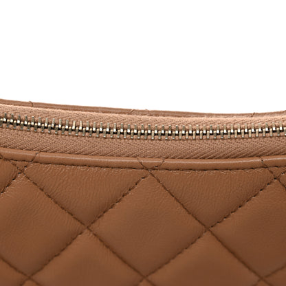 Chanel Shiny Crumpled Lambskin Quilted Large Trendy Chain Around Hobo Dark Beige 8 of 11