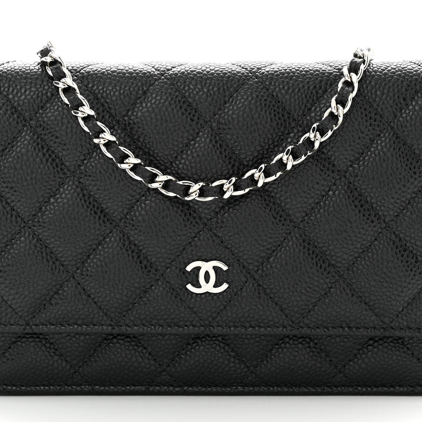 Caviar Quilted Wallet On Chain WOC Black