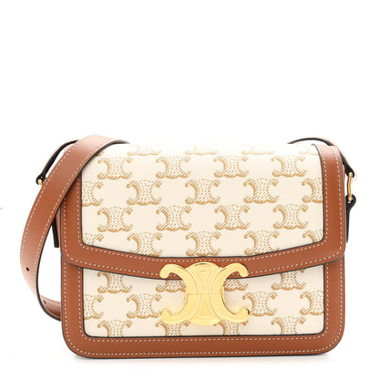 Celine Calfskin Triomphe Canvas Teen Triomphe Bag White 1 of 11