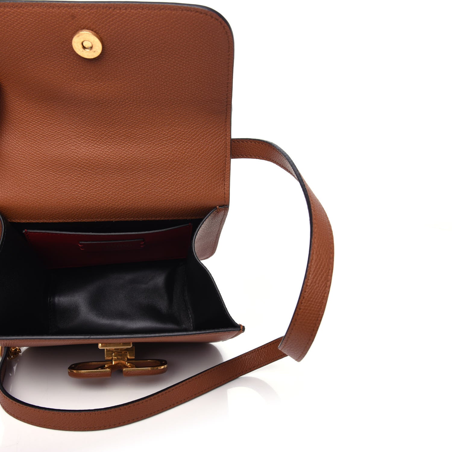 Valentino Garavani Grainy Calfskin Small VSling Shoulder Bag Saddle Brown 5 of 8