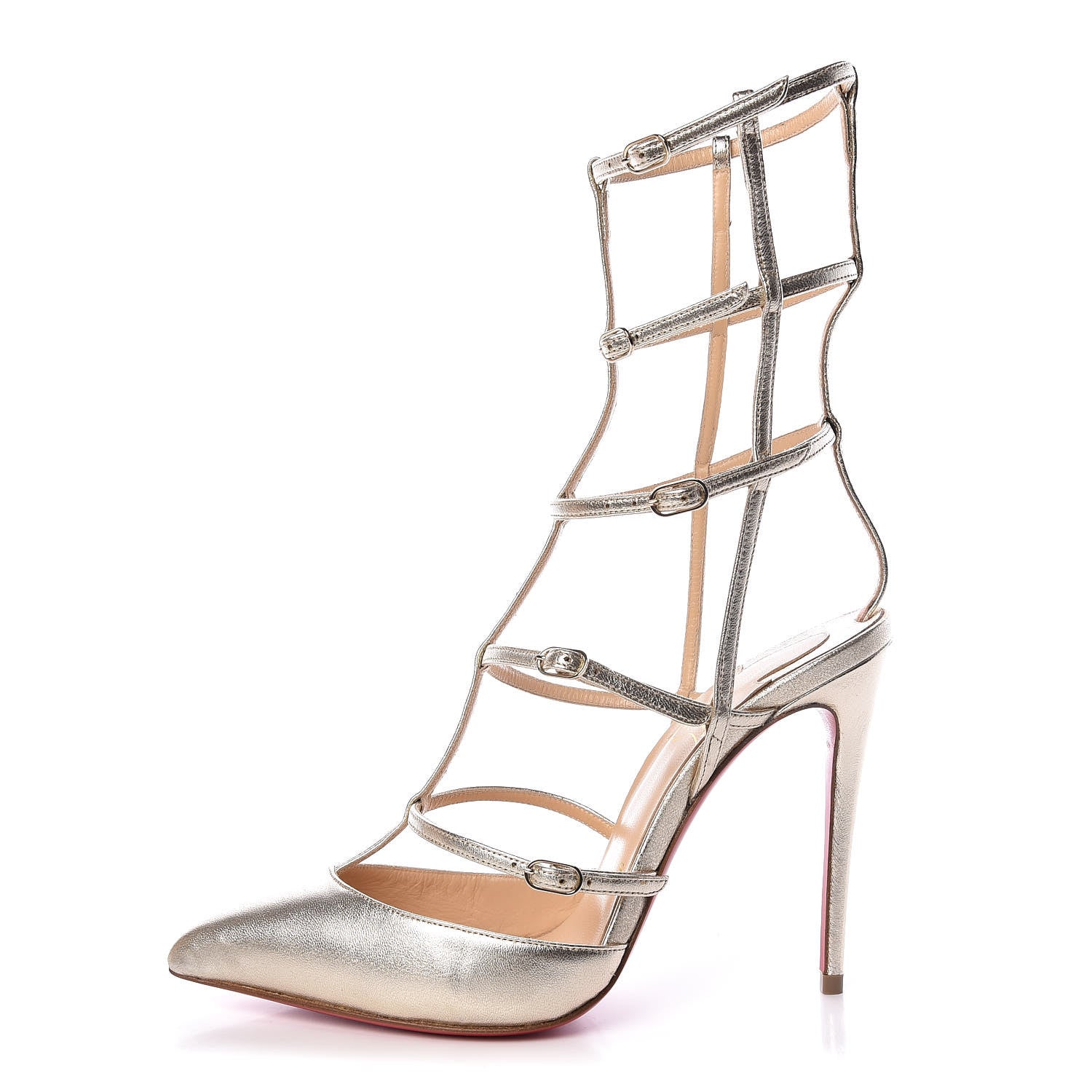 Christian Louboutin Metallic Nappa Kadreyana 100 Pumps 36 Sahara 1 of 8