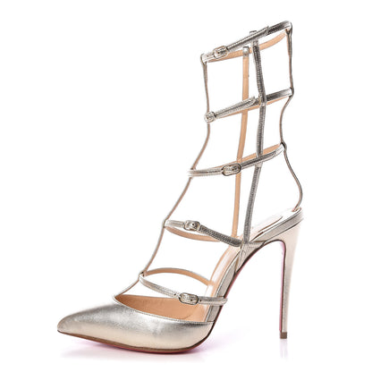 Christian Louboutin Metallic Nappa Kadreyana 100 Pumps 36 Sahara 1 of 8