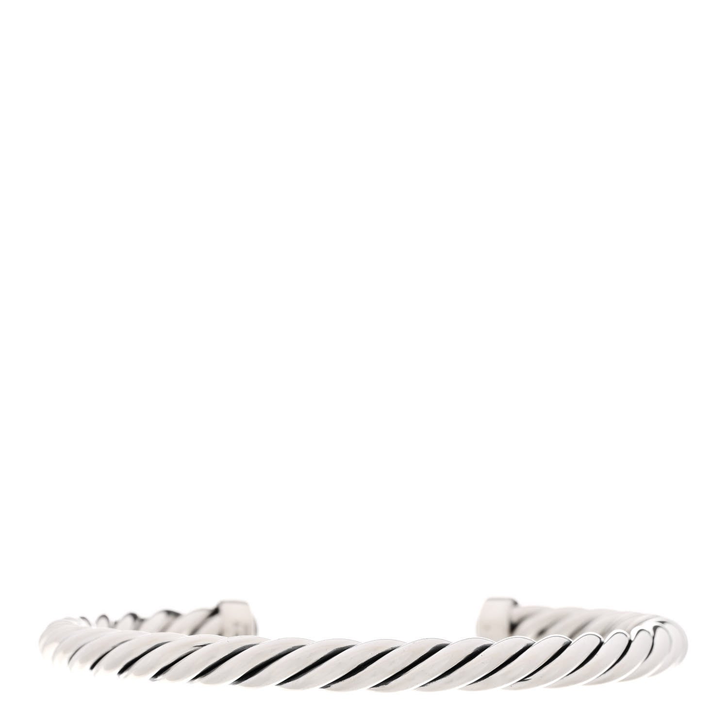 David Yurman Sterling Silver Onyx 6mm Cable Classic Cuff Bracelet 2 of 5