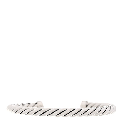 David Yurman Sterling Silver Onyx 6mm Cable Classic Cuff Bracelet 2 of 5