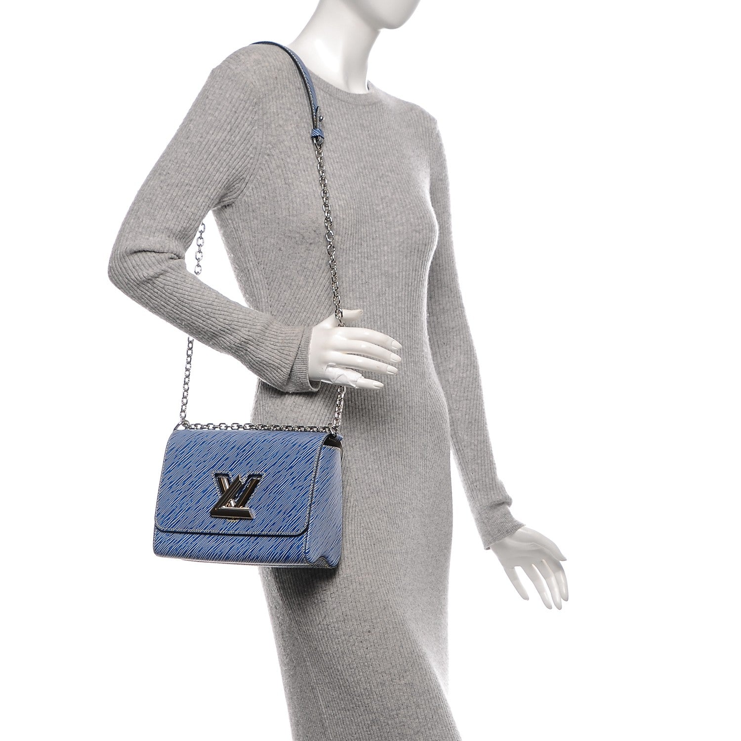 Louis Vuitton Epi Twist Shoulder Bag MM Denim Light 2 of 7