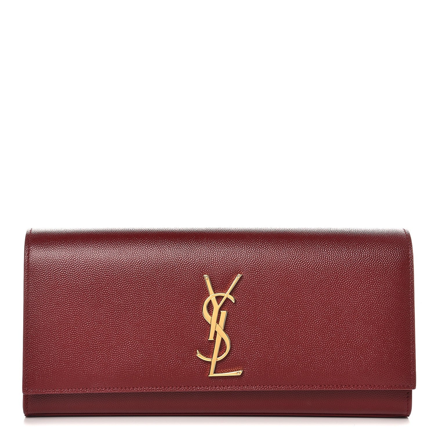Saint Laurent Grain De Poudre Classic Monogram Cassandre Clutch Red 1 of 7