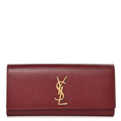 Saint Laurent Grain De Poudre Classic Monogram Cassandre Clutch Red 1 of 7