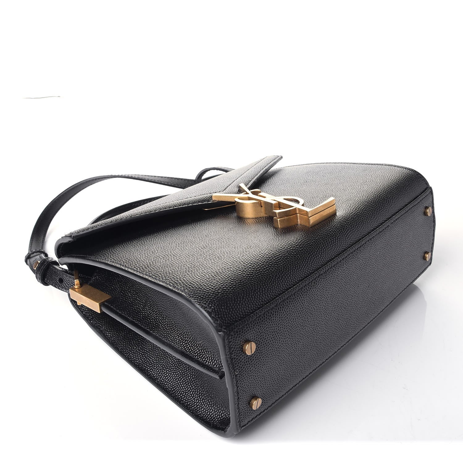 Saint Laurent Grain de Poudre Mini Classic Monogram Cassandra Top Handle Black Rouge Legion 4 of 8