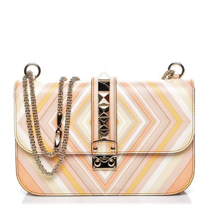 Valentino Garavani Vitello Native Couture 1975 Medium Glam Lock Rockstud Flap Mandarin Sorbet 1 of 7