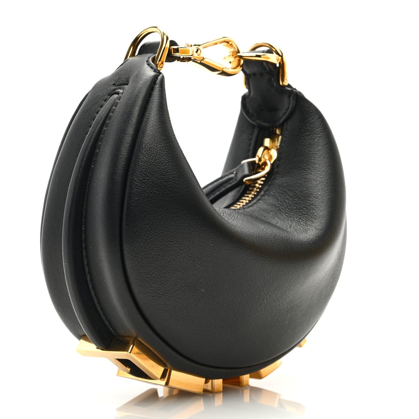 Vitello Grace Matte Nano Fendigraphy Hobo Charm Black