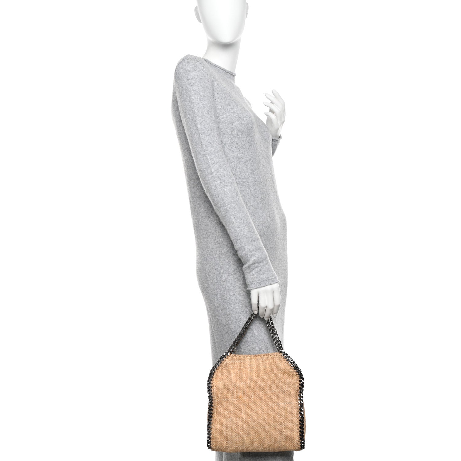 Stella McCartney Raffia Mini Falabella Fold Over Tote Natural 2 of 10