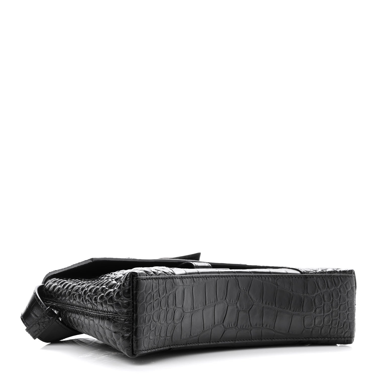 Balenciaga Extra Supple Calfskin Crocodile Embossed Monochrome XS Downtown Shoulder Bag Black 4 of 9
