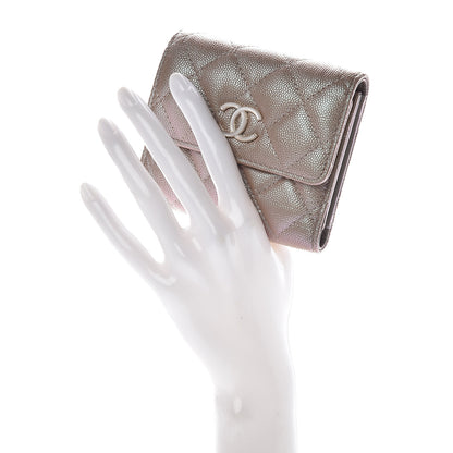 Chanel Iridescent Caviar Quilted Small Flap Wallet Beige 2 of 9