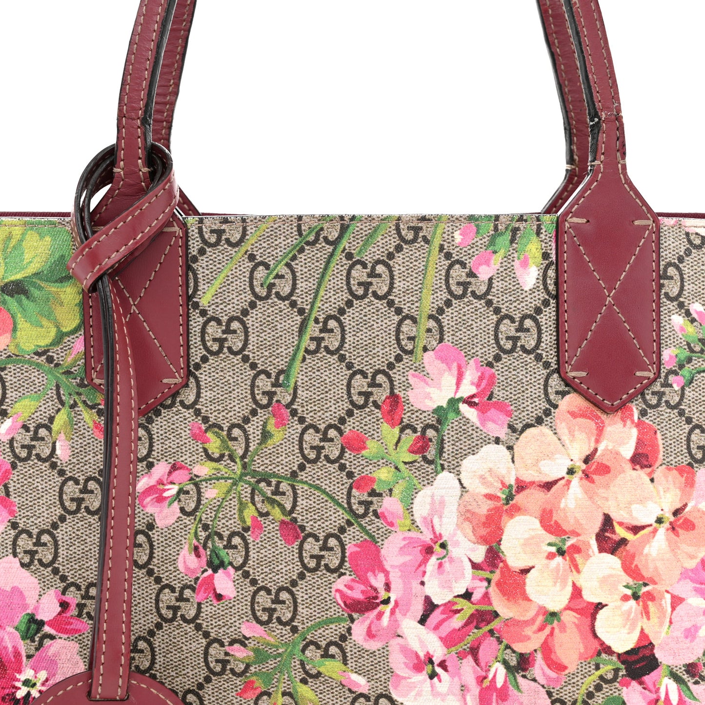 GG Supreme Monogram Blooms Small Reversible Tote Beige Multicolor Dry Rose