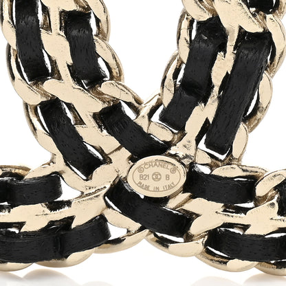 Chanel Lambskin Crystal CC Chain Brooch Black Gold 3 of 3