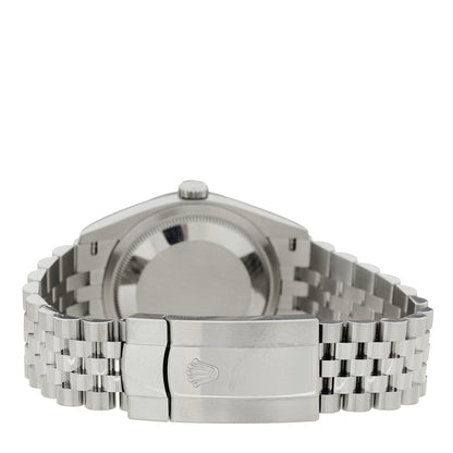 Rolex Stainless Steel 18K White Gold Diamond 36mm Oyster Perpetual Datejust Watch Green Palm 126234 3 of 5