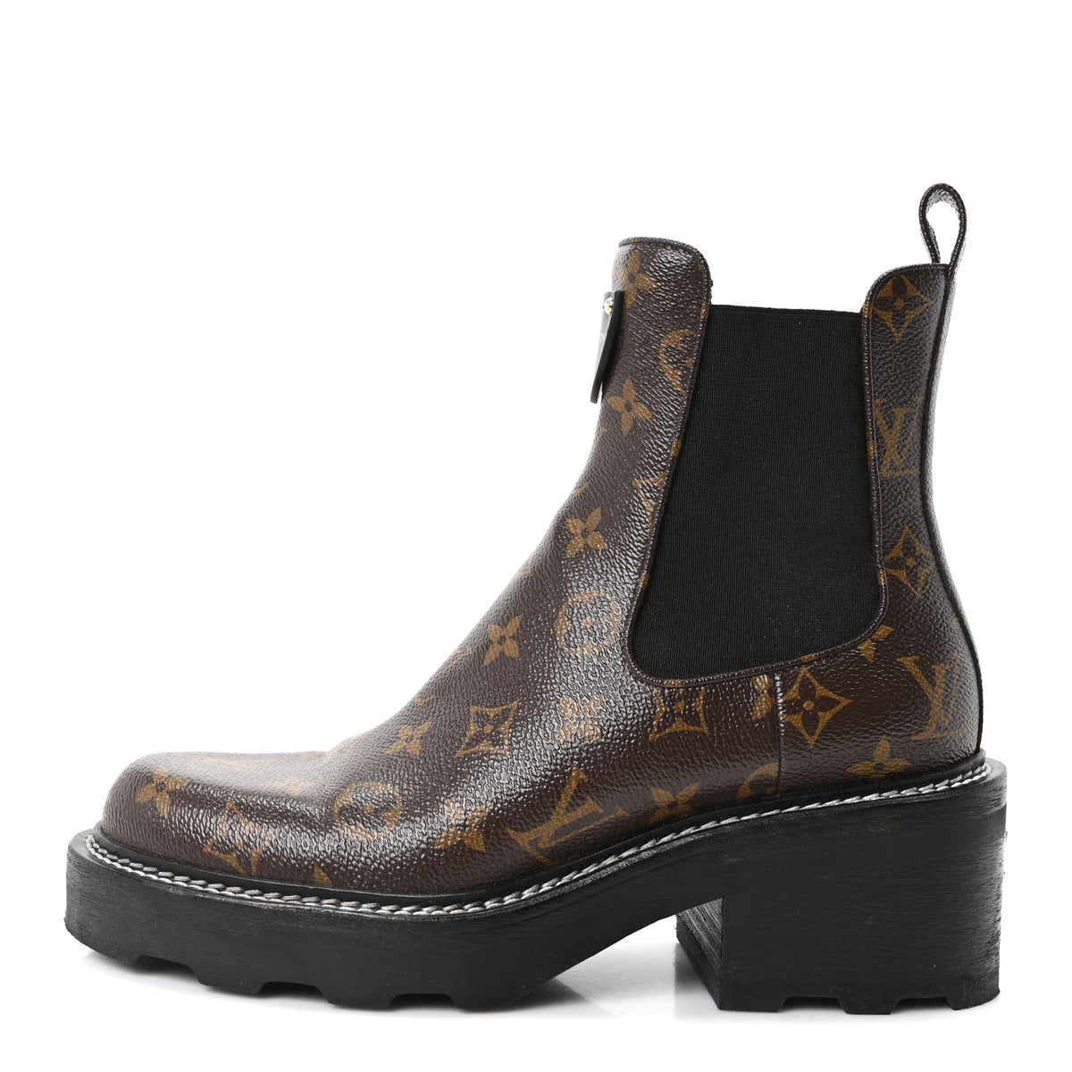 Patent Monogram LV Beaubourg Ankle Boots 40 Black