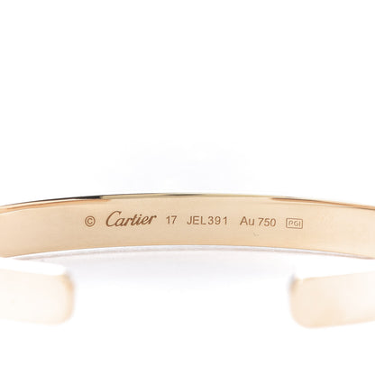 Cartier 18K Yellow Gold LOVE Cuff Bracelet 17 5 of 6