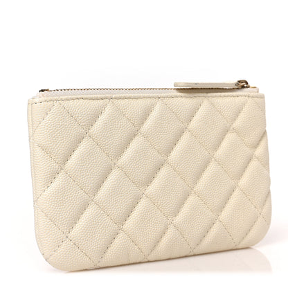Chanel Caviar Quilted Small Cosmetic Case White 3 of 7
