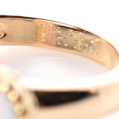 Van Cleef & Arpels 18K Yellow Gold Diamond Mother of Pearl Vintage Alhambra Ring 51 5.75 5 of 5