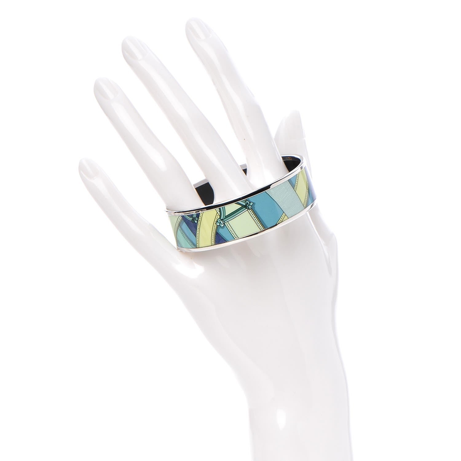 Hermes Enamel Printed Wide Cavalcadour Bracelet 62 2 of 6