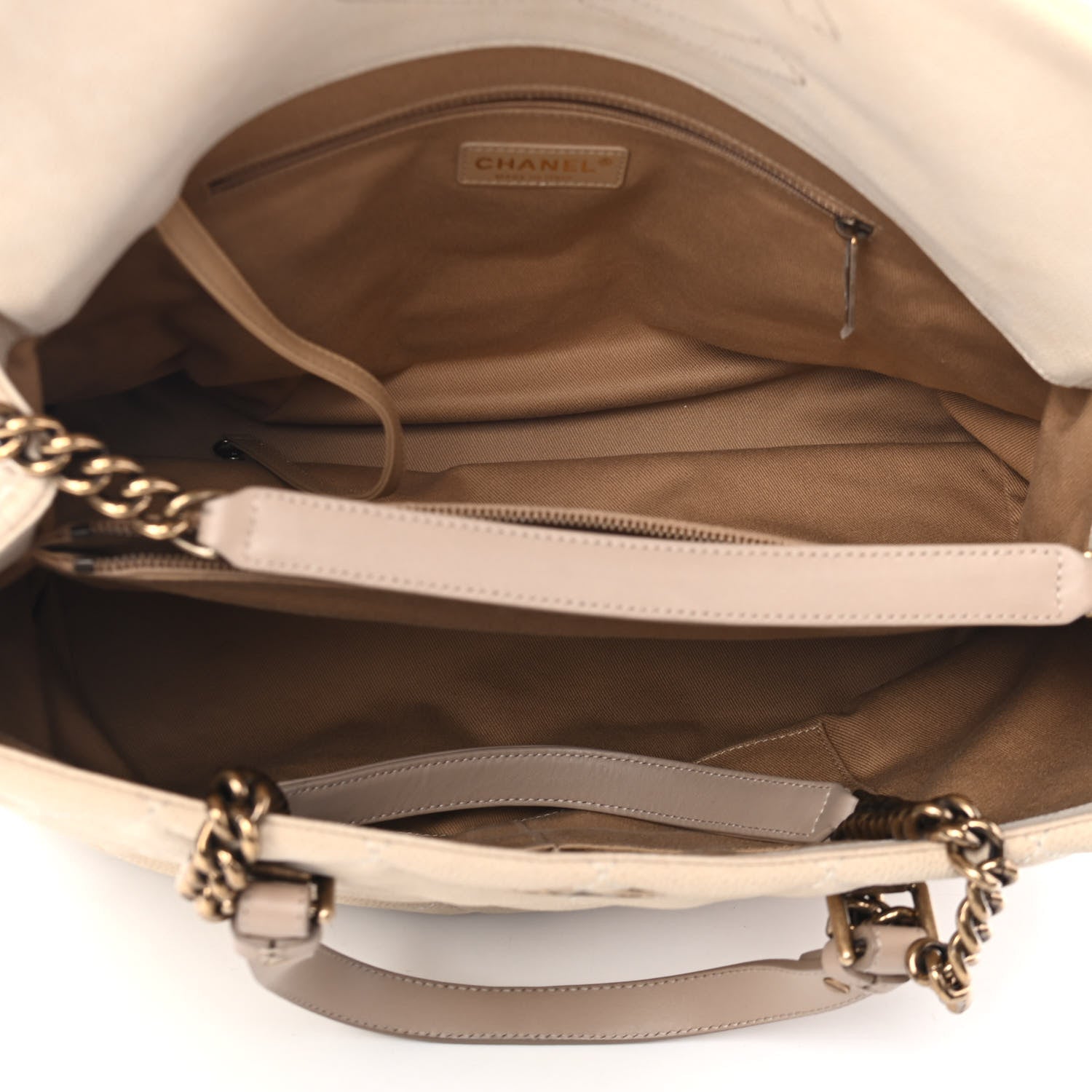 Chanel Iridescent Caviar Chic Quilt Tote Beige 4 of 4