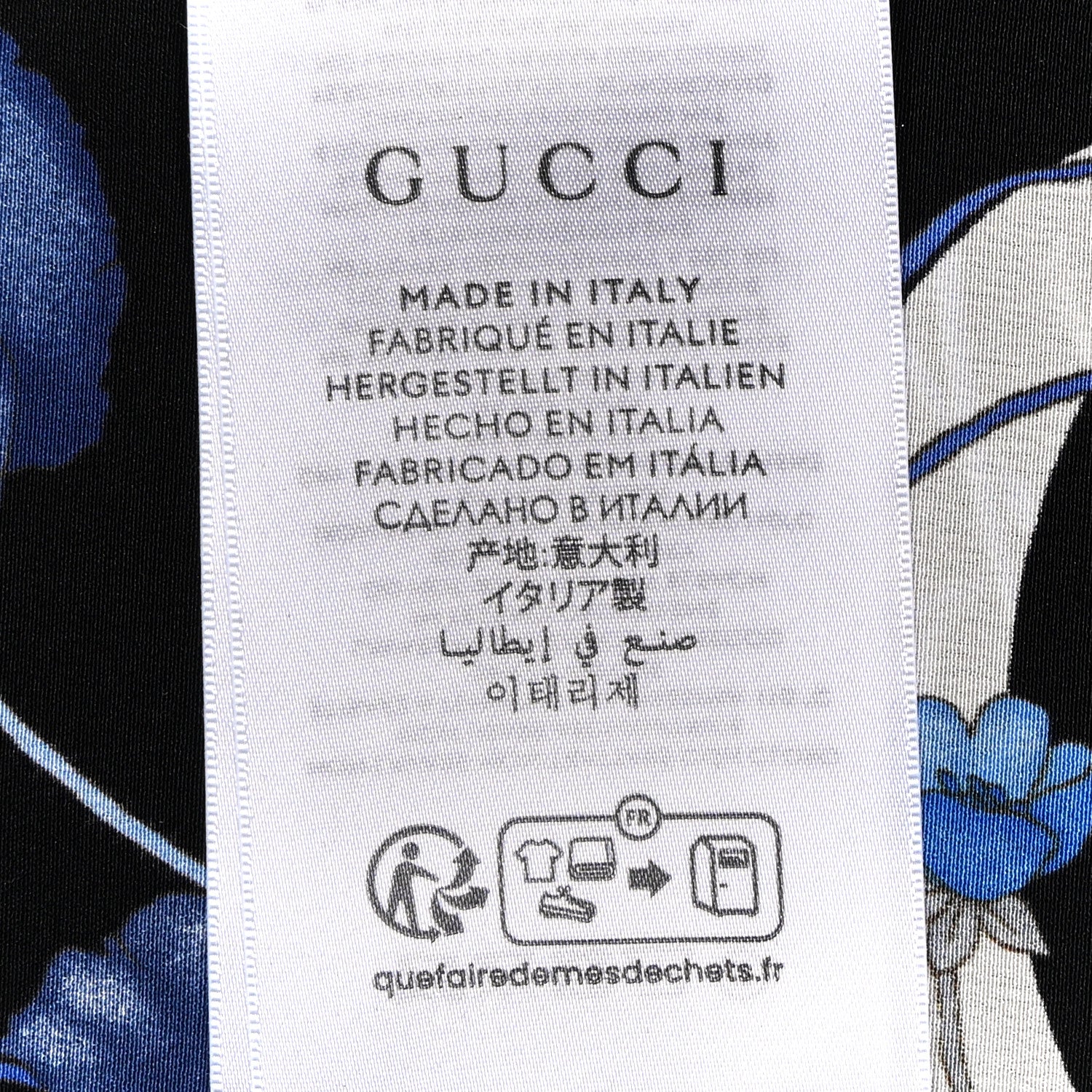 Gucci Silk Flora Square Scarf Blue 2 of 4