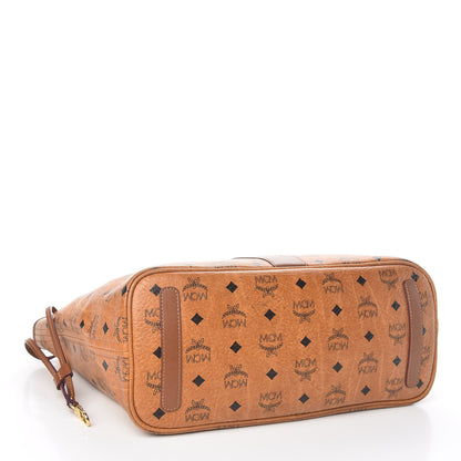 MCM Visetos Medium Liz Reversible Shopper Tote Cognac 7 of 18