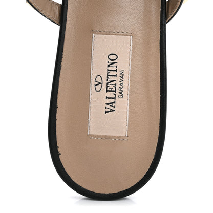 Valentino Garavani Nappa Rockstud Caged Flat Slide Sandals 38.5 Black 7 of 10