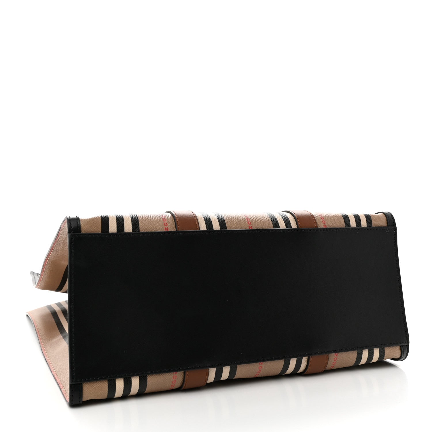 Burberry E-Canvas Stripe Book Tote Tan Archive Beige 4 of 9
