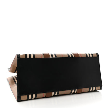 Burberry E-Canvas Stripe Book Tote Tan Archive Beige 4 of 9