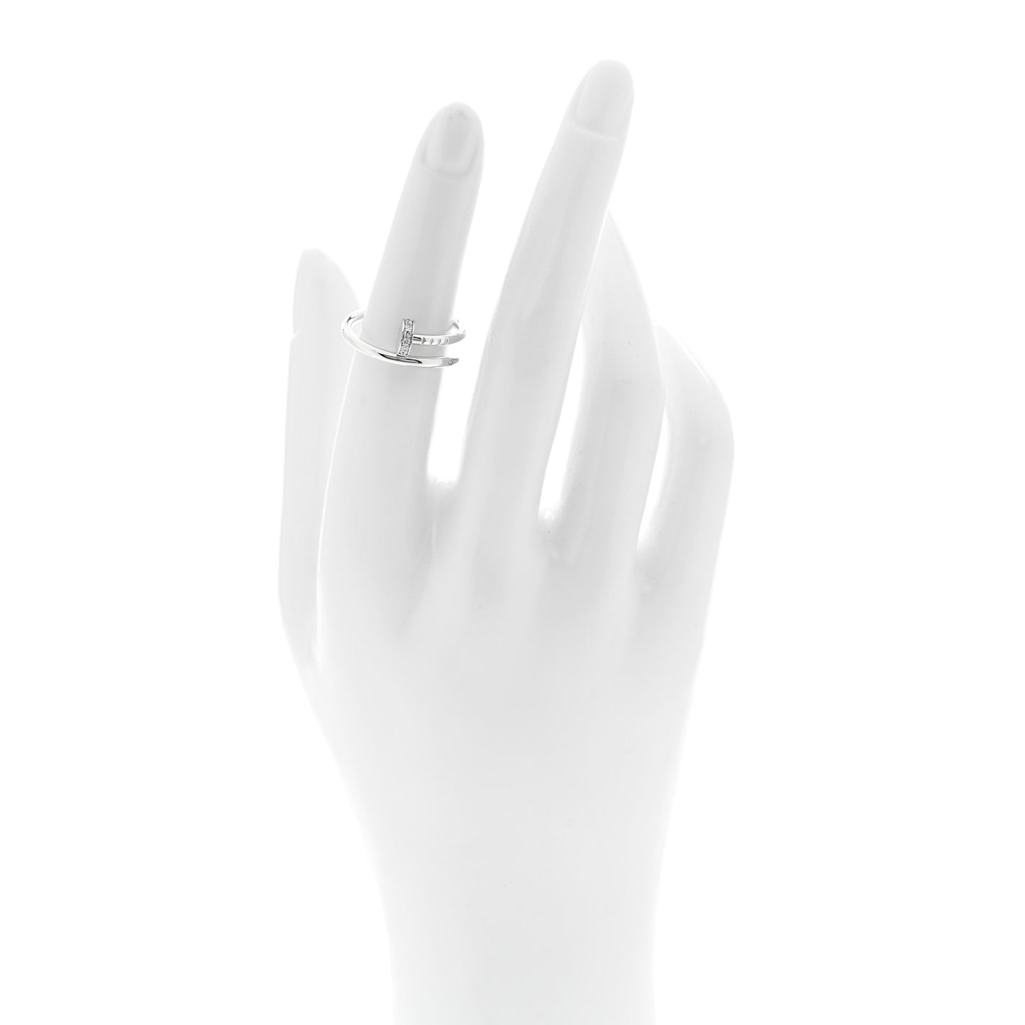 18K White Gold Diamond Small Juste Un Clou Ring 51 5.75